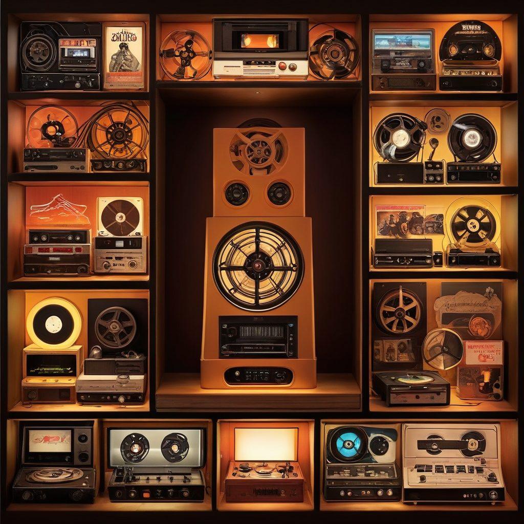 A dynamic collage featuring iconic elements of mature entertainment through the ages, including vintage film reels, classic book covers, and modern gaming consoles. The backdrop transitions from sepia-toned nostalgia to vibrant neon lights representing contemporary releases, symbolizing the evolution of the genre. Incorporate both classic and modern character silhouettes in various poses, showcasing diversity and expression. super-realistic. vibrant colors. dramatic lighting.